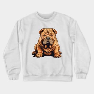 Chinese Shar Pei Dog Illustration Crewneck Sweatshirt